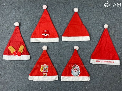 Nón Noel vải người lớn [Nhiều kiểu - ĐK 27cm] NON-X-03